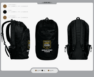 Gear Bag, Recruiting, National Guard, Teamtime, Team time, sublimation, custom sports apparel, team uniforms, spirit wear, spiritwear, sports uniforms, custom shirts, team store, custom team store, fundraiser sports, apparel fundraiser