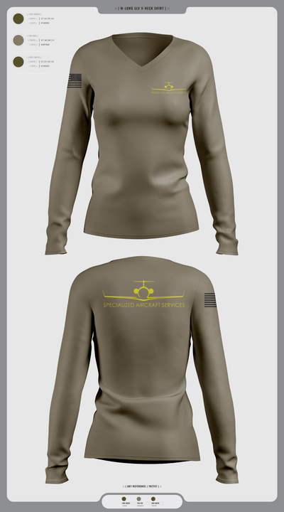 Ascendas Aerospace 64793755 Women's Long Sleeve V-neck Shirt -1 2