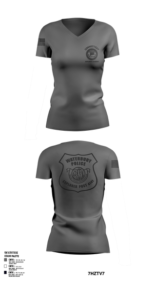 Womens Short Sleeve Vneck Shirt, Waterbury Police Explorers, , Teamtime, Team time, sublimation, custom sports apparel, team uniforms, spirit wear, spiritwear, sports uniforms, custom shirts, team store, custom team store, fundraiser sports, apparel fundraiser