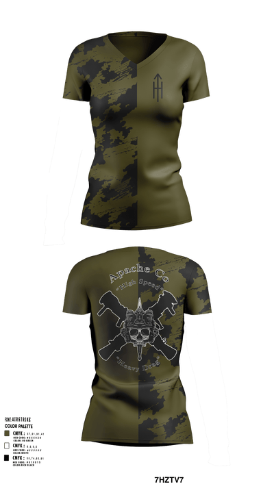 ApacheApache 89003603 Women's Short Sleeve V-neck Shirt - 124