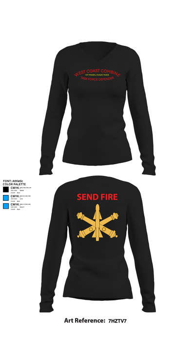 Task Force Defender 2317452 Women's Long Sleeve V-neck Shirt - 22