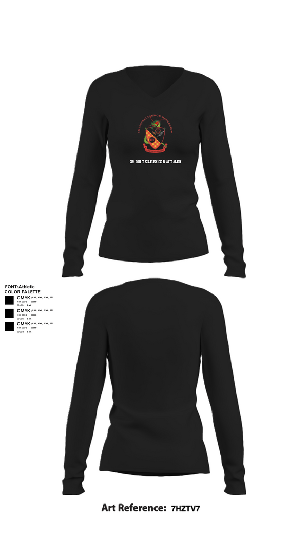 Women's Long Sleeve Vneck Shirt, 3rd Intelligence Battalion, Marines, Teamtime, Team time, sublimation, custom sports apparel, team uniforms, spirit wear, spiritwear, sports uniforms, custom shirts, team store, custom team store, fundraiser sports, apparel fundraiser