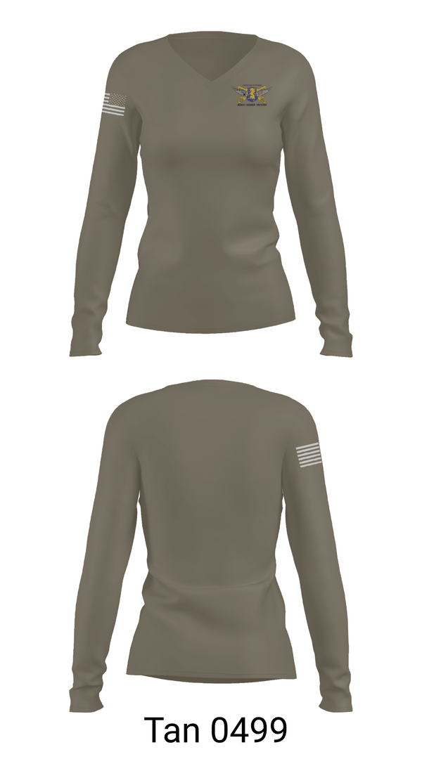 Womens Long Sleeve Vneck Shirt, E Trp 2-6 CAV, 25th CAB, 25th INF, , Teamtime, Team time, sublimation, custom sports apparel, team uniforms, spirit wear, spiritwear, sports uniforms, custom shirts, team store, custom team store, fundraiser sports, apparel fundraiser