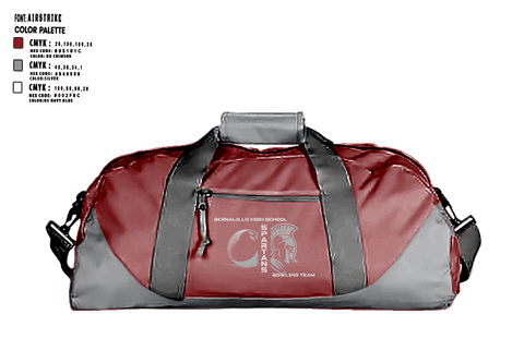 Duffle Bag, Bernalillo High School Bowling, Bowling, Teamtime, Team time, sublimation, custom sports apparel, team uniforms, spirit wear, spiritwear, sports uniforms, custom shirts, team store, custom team store, fundraiser sports, apparel fundraiser