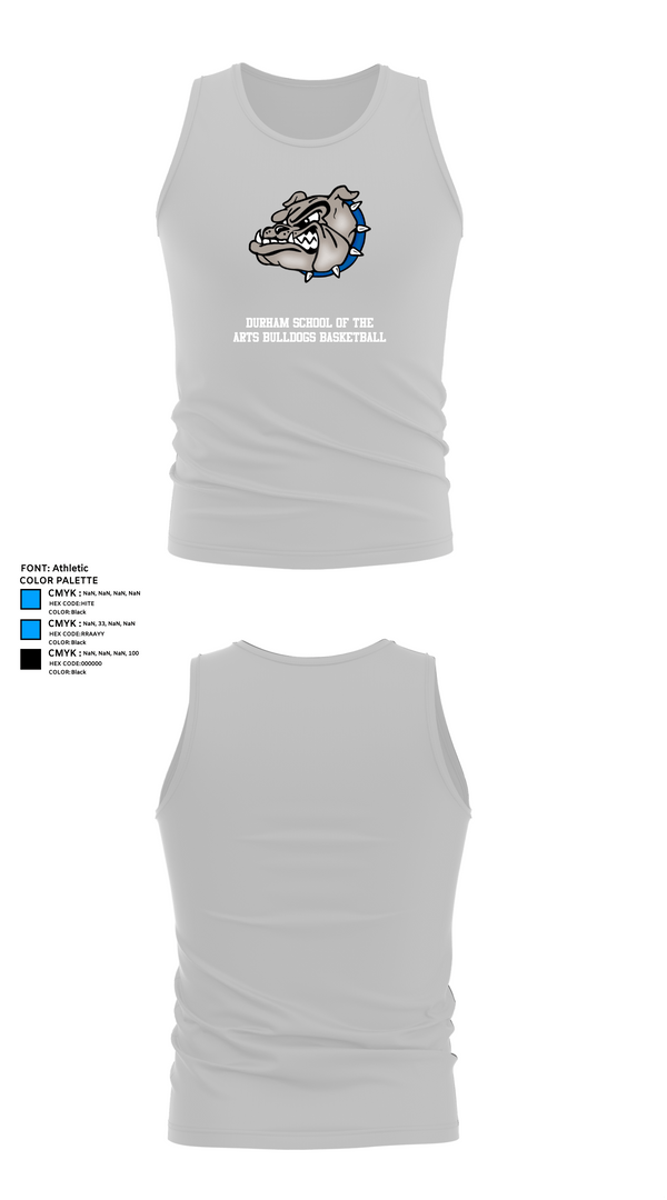 Tank Top, Durham School of the Arts Bulldogs Basketball, Men's Basketball, Teamtime, Team time, sublimation, custom sports apparel, team uniforms, spirit wear, spiritwear, sports uniforms, custom shirts, team store, custom team store, fundraiser sports, apparel fundraiser