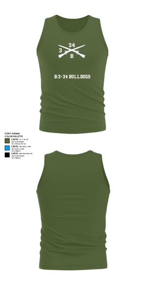 Tank Top, B/3-34 Bulldogs, Army, Teamtime, Team time, sublimation, custom sports apparel, team uniforms, spirit wear, spiritwear, sports uniforms, custom shirts, team store, custom team store, fundraiser sports, apparel fundraiser