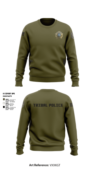 Crew Neck Sweatshirt, Eastern Shawnee Tribal Police, Police, Teamtime, Team time, sublimation, custom sports apparel, team uniforms, spirit wear, spiritwear, sports uniforms, custom shirts, team store, custom team store, fundraiser sports, apparel fundraiser