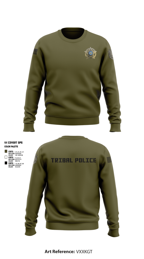 Crew Neck Sweatshirt, Eastern Shawnee Tribal Police, Police, Teamtime, Team time, sublimation, custom sports apparel, team uniforms, spirit wear, spiritwear, sports uniforms, custom shirts, team store, custom team store, fundraiser sports, apparel fundraiser