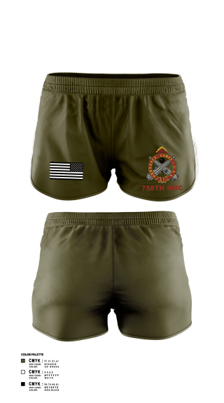 Women's Shorts, 758th SMC, Army, Teamtime, Team time, sublimation, custom sports apparel, team uniforms, spirit wear, spiritwear, sports uniforms, custom shirts, team store, custom team store, fundraiser sports, apparel fundraiser