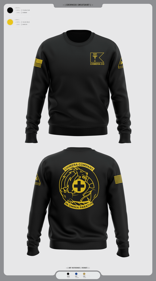 Crew Neck Sweatshirt, Chimera Company, Army, Teamtime, Team time, sublimation, custom sports apparel, team uniforms, spirit wear, spiritwear, sports uniforms, custom shirts, team store, custom team store, fundraiser sports, apparel fundraiser