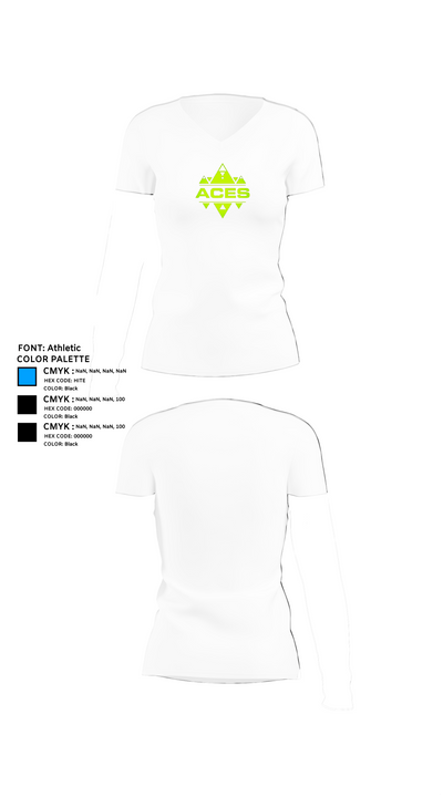 Georgia Aces 68978353 Women's Short Sleeve V-neck Shirt - 18