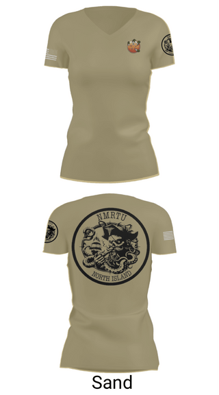 Womens Short Sleeve Vneck Shirt, USS MAKIN ISLANDC5 MKI, Navy, Teamtime, Team time, sublimation, custom sports apparel, team uniforms, spirit wear, spiritwear, sports uniforms, custom shirts, team store, custom team store, fundraiser sports, apparel fundraiser