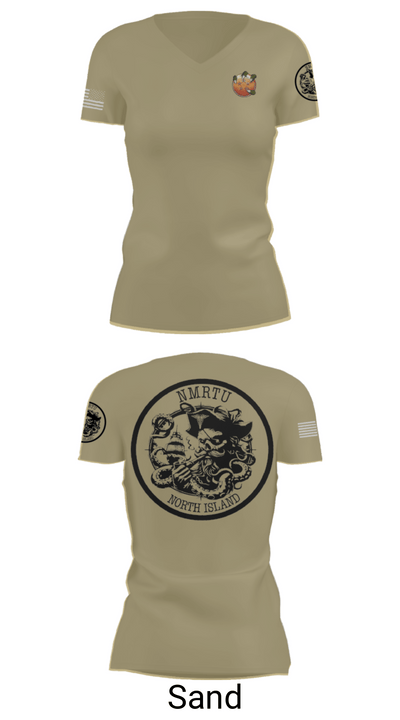 USS MAKIN ISLAND 57574160 Women's Short Sleeve V-neck Shirt - 84
