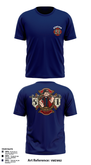 Short Sleeve Performance Shirt, Station 51, Fire Department, Teamtime, Team time, sublimation, custom sports apparel, team uniforms, spirit wear, spiritwear, sports uniforms, custom shirts, team store, custom team store, fundraiser sports, apparel fundraiser