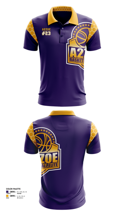 A2Zoe Basketball 60919900 Short Sleeve Performance Polo - 1