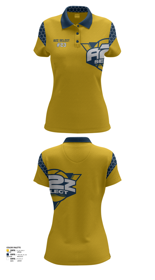 Womens Short Sleeve Performance Polo, A2Z Select, Men's Basketball, Teamtime, Team time, sublimation, custom sports apparel, team uniforms, spirit wear, spiritwear, sports uniforms, custom shirts, team store, custom team store, fundraiser sports, apparel fundraiser