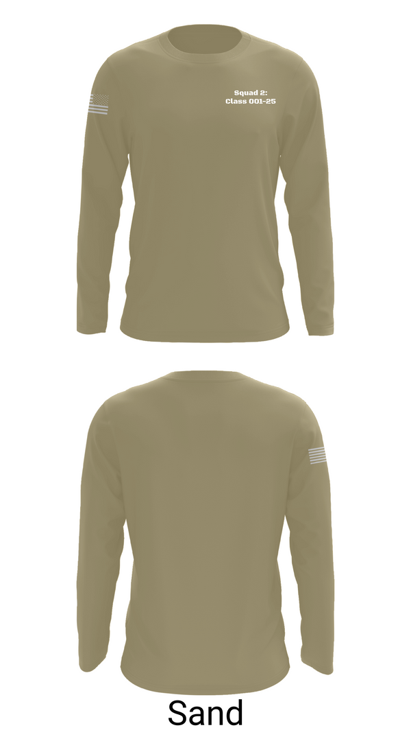 Long Sleeve Performance Shirt, Squad 2: Class 001-25, Army, Teamtime, Team time, sublimation, custom sports apparel, team uniforms, spirit wear, spiritwear, sports uniforms, custom shirts, team store, custom team store, fundraiser sports, apparel fundraiser