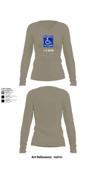 Womens Long Sleeve Vneck Shirt, 1-5 25th, Army, Teamtime, Team time, sublimation, custom sports apparel, team uniforms, spirit wear, spiritwear, sports uniforms, custom shirts, team store, custom team store, fundraiser sports, apparel fundraiser