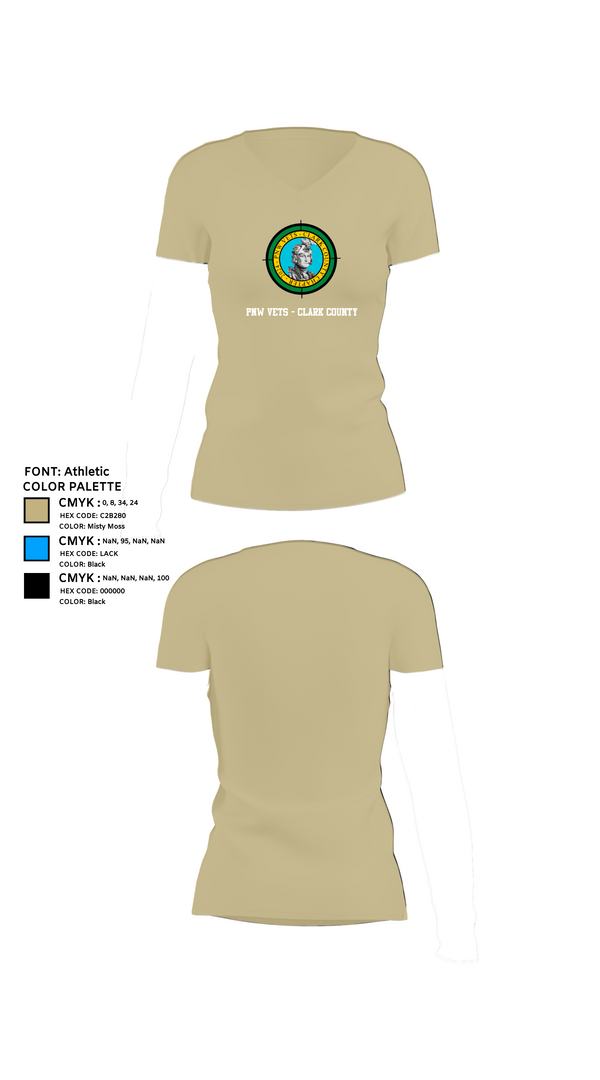 Womens Short Sleeve Vneck Shirt, PNW Vets - Clark County, , Teamtime, Team time, sublimation, custom sports apparel, team uniforms, spirit wear, spiritwear, sports uniforms, custom shirts, team store, custom team store, fundraiser sports, apparel fundraiser