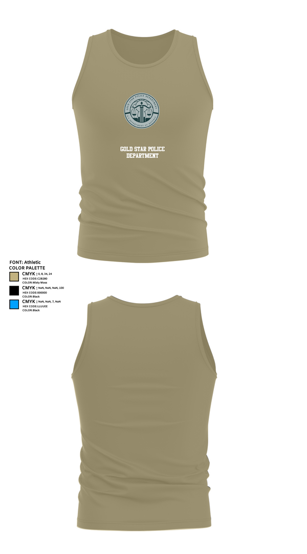 Tank Top, GOLD STAR POLICE DEPARTMENT, , Teamtime, Team time, sublimation, custom sports apparel, team uniforms, spirit wear, spiritwear, sports uniforms, custom shirts, team store, custom team store, fundraiser sports, apparel fundraiser