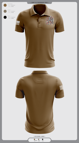 Short Sleeve Performance Polo, Comanche Squad, Army, Teamtime, Team time, sublimation, custom sports apparel, team uniforms, spirit wear, spiritwear, sports uniforms, custom shirts, team store, custom team store, fundraiser sports, apparel fundraiser
