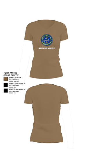 Women's Short Sleeve Vneck Shirt, Battleship misssouri, Navy, Teamtime, Team time, sublimation, custom sports apparel, team uniforms, spirit wear, spiritwear, sports uniforms, custom shirts, team store, custom team store, fundraiser sports, apparel fundraiser