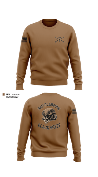 Crew Neck Sweatshirt, 3rd PLT Black SheepDelta company 114, Army, Teamtime, Team time, sublimation, custom sports apparel, team uniforms, spirit wear, spiritwear, sports uniforms, custom shirts, team store, custom team store, fundraiser sports, apparel fundraiser