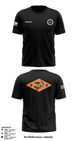 Old School Cotton Feel Shirt, 3rd Platoon, CCo, 1-508th PIR, , Teamtime, Team time, sublimation, custom sports apparel, team uniforms, spirit wear, spiritwear, sports uniforms, custom shirts, team store, custom team store, fundraiser sports, apparel fundraiser