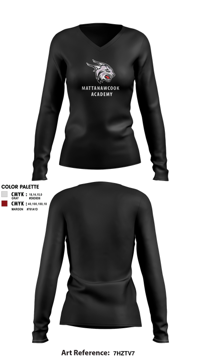Mattanawcook Academy Wrestling 86288289 Women's Long Sleeve V-neck Shirt - 50 (1)