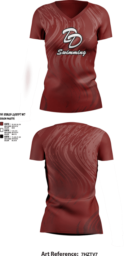 David Douglas High School Swimming 22345168 Women's Short Sleeve V-neck Shirt - 3
