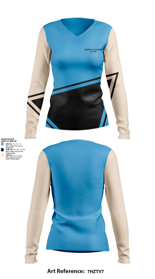 Womens Long Sleeve Vneck Shirt, Agüillas Rayadas, Men's Soccer, Teamtime, Team time, sublimation, custom sports apparel, team uniforms, spirit wear, spiritwear, sports uniforms, custom shirts, team store, custom team store, fundraiser sports, apparel fundraiser