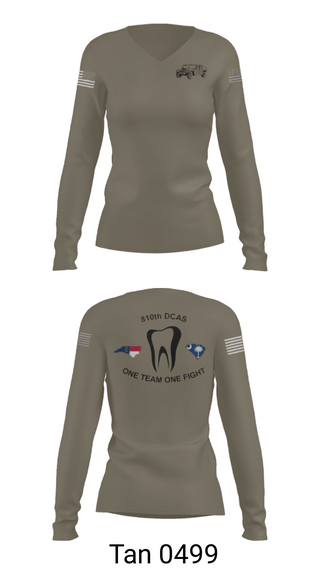 Womens Long Sleeve Vneck Shirt, 810th med co, Army, Teamtime, Team time, sublimation, custom sports apparel, team uniforms, spirit wear, spiritwear, sports uniforms, custom shirts, team store, custom team store, fundraiser sports, apparel fundraiser
