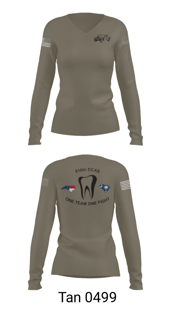 Womens Long Sleeve Vneck Shirt, 810th med co, Army, Teamtime, Team time, sublimation, custom sports apparel, team uniforms, spirit wear, spiritwear, sports uniforms, custom shirts, team store, custom team store, fundraiser sports, apparel fundraiser