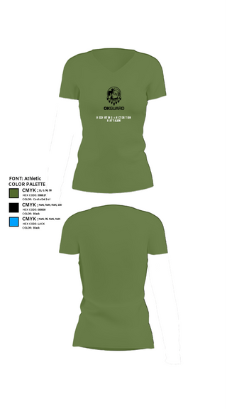 Womens Short Sleeve Vneck Shirt, Recruiting & Retention Battalion, National Guard, Teamtime, Team time, sublimation, custom sports apparel, team uniforms, spirit wear, spiritwear, sports uniforms, custom shirts, team store, custom team store, fundraiser sports, apparel fundraiser