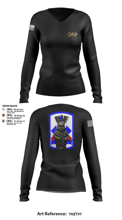 undefined Women's Long Sleeve V-neck Shirt -1 3