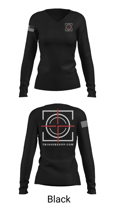 TriggeredUp.com 76062487 Women's Long Sleeve V-neck Shirt - 35