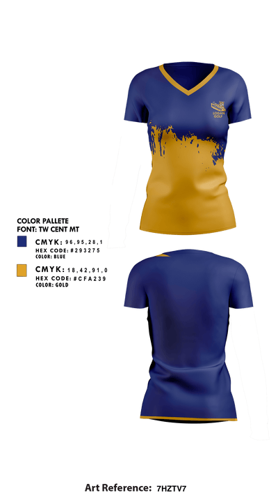 Logan High School Golf 67665261 Women's Short Sleeve V-neck Shirt - 1