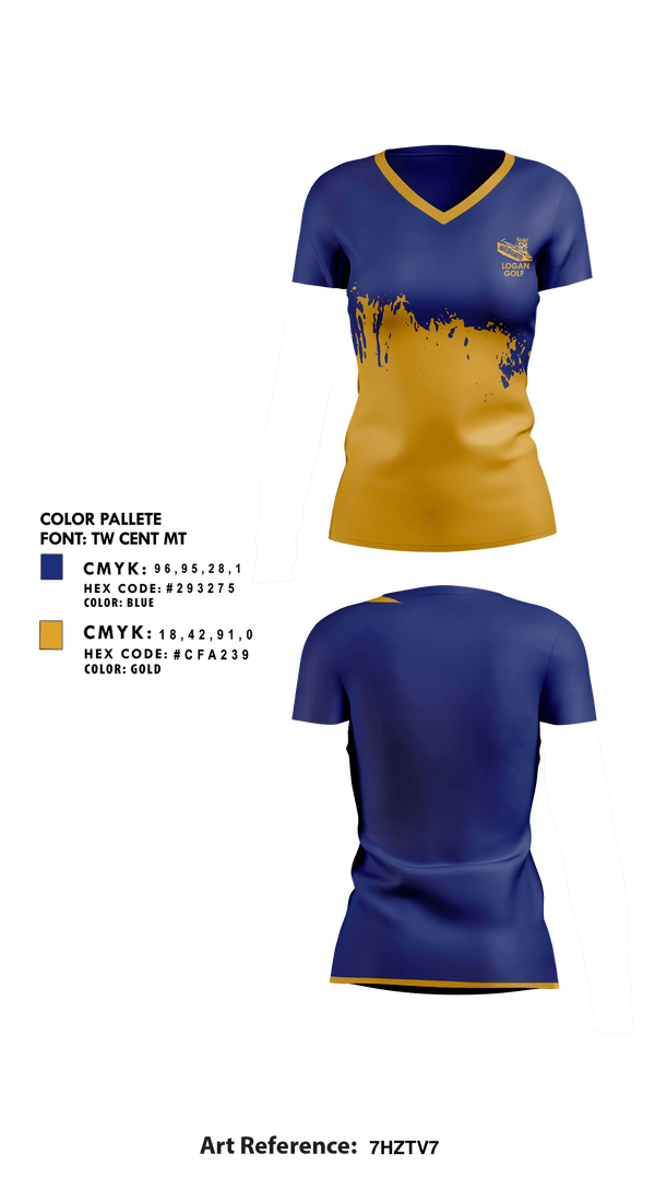 Womens Short Sleeve Vneck Shirt, Logan High School Golf, Golf, Teamtime, Team time, sublimation, custom sports apparel, team uniforms, spirit wear, spiritwear, sports uniforms, custom shirts, team store, custom team store, fundraiser sports, apparel fundraiser