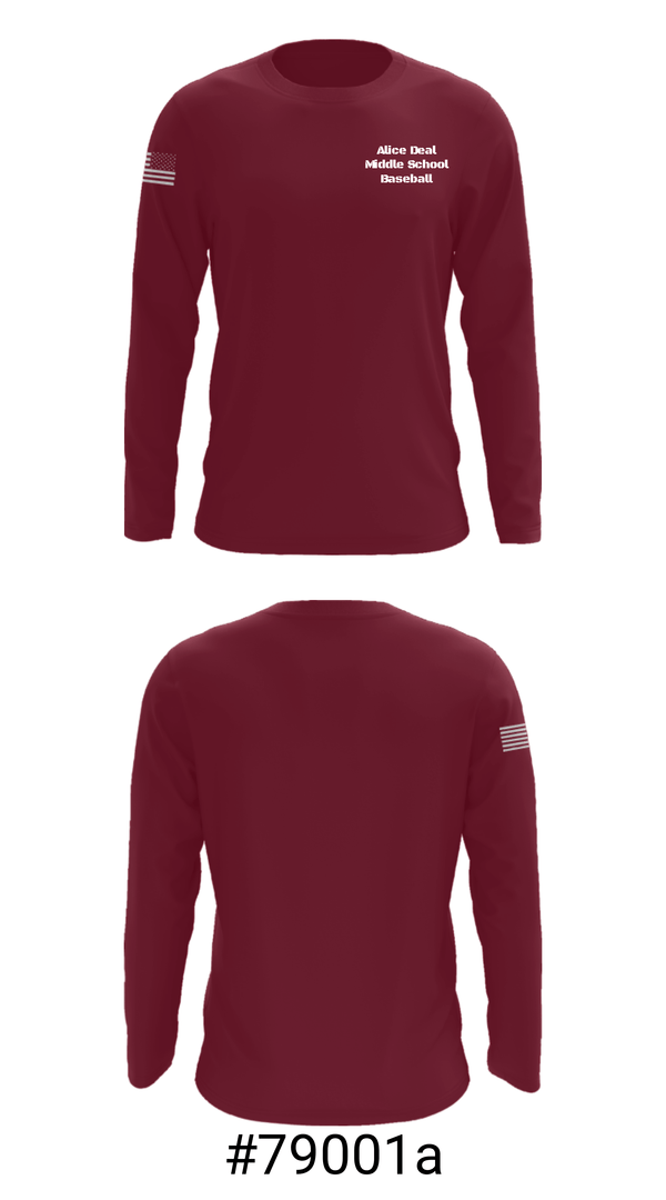 Long Sleeve Performance Shirt, Alice Deal Middle School Baseball, Baseball, Teamtime, Team time, sublimation, custom sports apparel, team uniforms, spirit wear, spiritwear, sports uniforms, custom shirts, team store, custom team store, fundraiser sports, apparel fundraiser