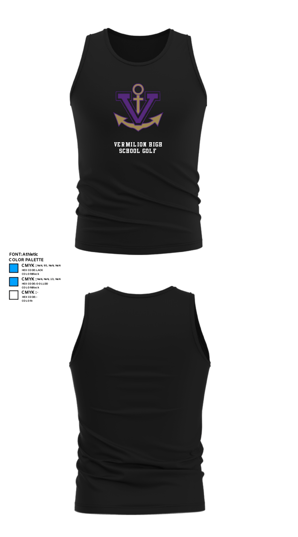 Tank Top, Vermilion High School Golf, Golf, Teamtime, Team time, sublimation, custom sports apparel, team uniforms, spirit wear, spiritwear, sports uniforms, custom shirts, team store, custom team store, fundraiser sports, apparel fundraiser