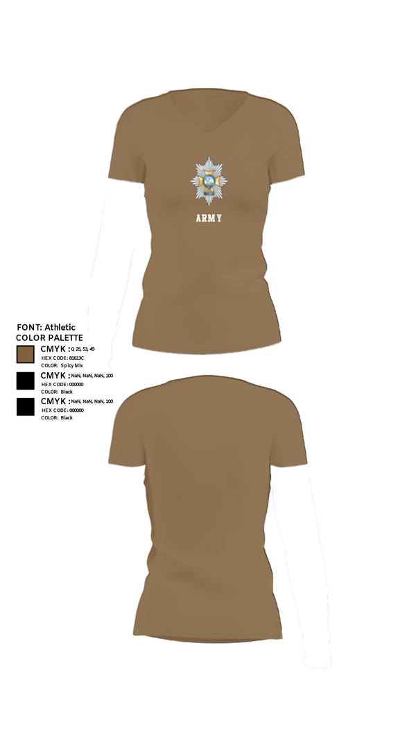 Women's Short Sleeve Vneck Shirt, Sherwood Foresters, Army, Teamtime, Team time, sublimation, custom sports apparel, team uniforms, spirit wear, spiritwear, sports uniforms, custom shirts, team store, custom team store, fundraiser sports, apparel fundraiser