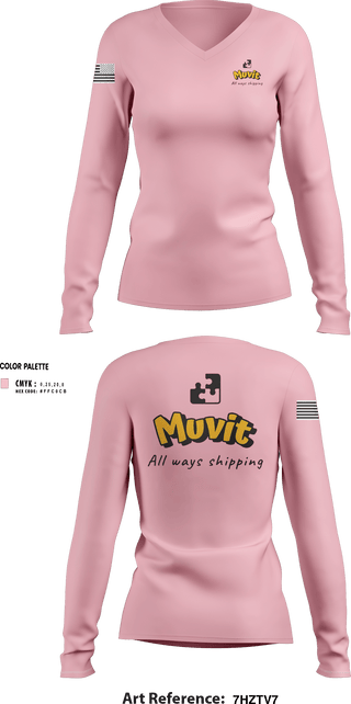 Womens Long Sleeve Vneck Shirt, Muvit, , Teamtime, Team time, sublimation, custom sports apparel, team uniforms, spirit wear, spiritwear, sports uniforms, custom shirts, team store, custom team store, fundraiser sports, apparel fundraiser