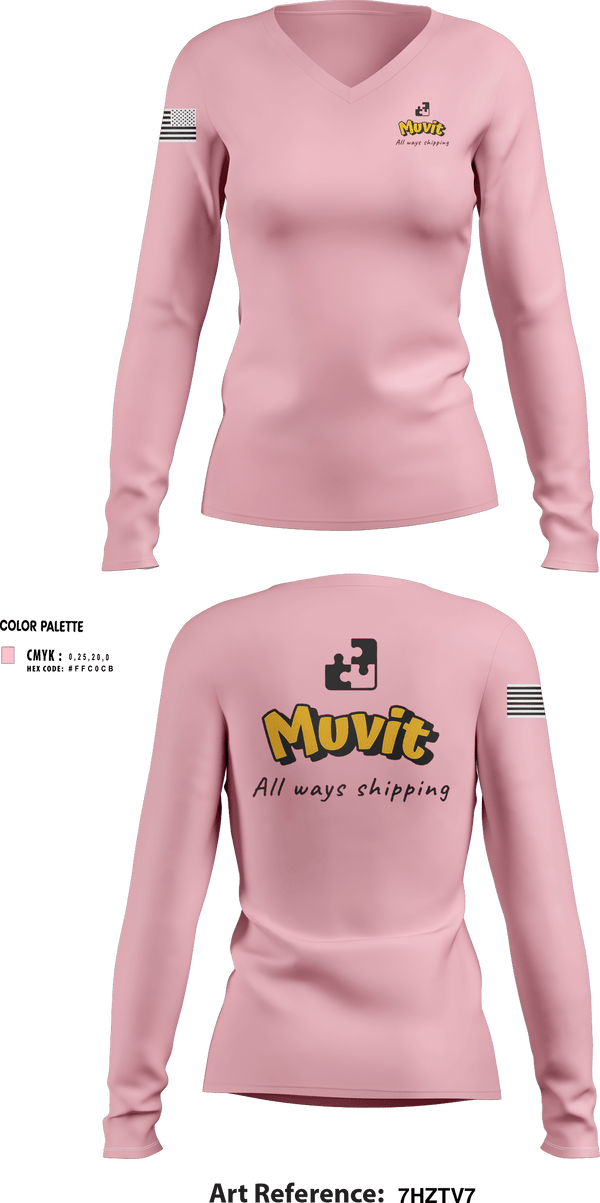 Womens Long Sleeve Vneck Shirt, Muvit, , Teamtime, Team time, sublimation, custom sports apparel, team uniforms, spirit wear, spiritwear, sports uniforms, custom shirts, team store, custom team store, fundraiser sports, apparel fundraiser