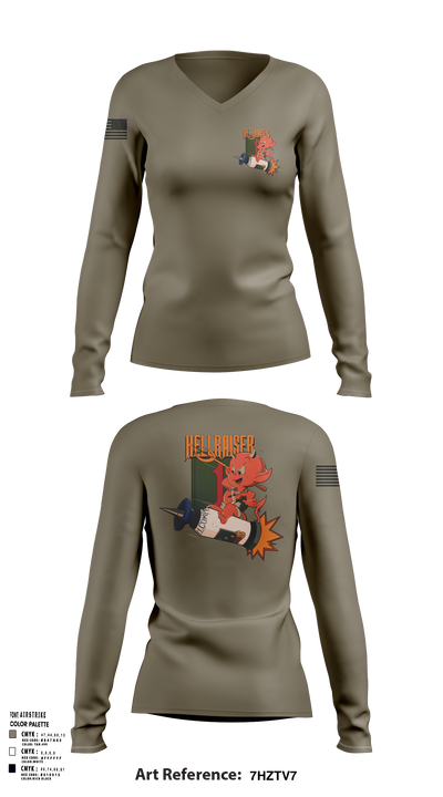 Hellraiser 15365776 Women's Long Sleeve V-neck Shirt - 104