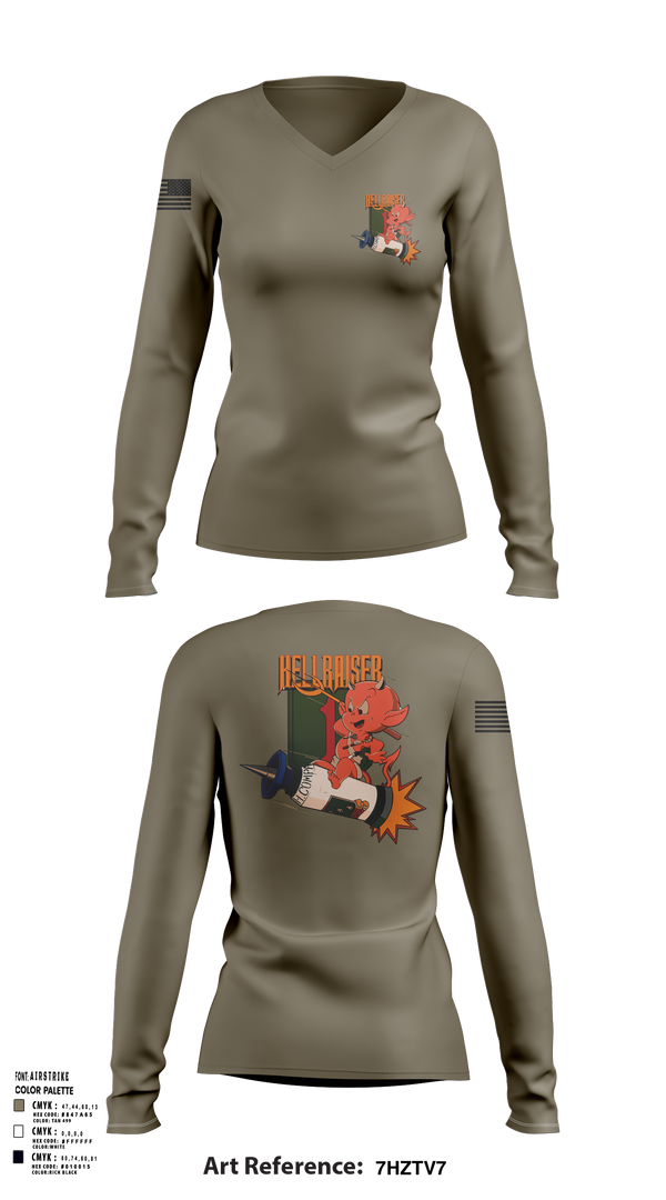 Womens Long Sleeve Vneck Shirt, Hellraiser, , Teamtime, Team time, sublimation, custom sports apparel, team uniforms, spirit wear, spiritwear, sports uniforms, custom shirts, team store, custom team store, fundraiser sports, apparel fundraiser