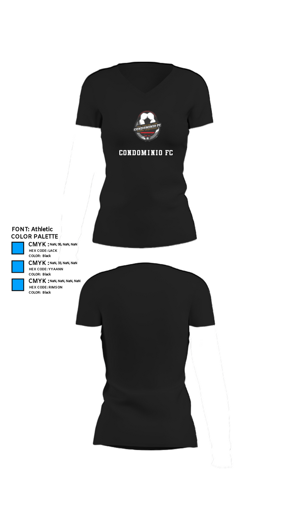 Women's Short Sleeve Vneck Shirt, Condominio FC, Men's Soccer, Teamtime, Team time, sublimation, custom sports apparel, team uniforms, spirit wear, spiritwear, sports uniforms, custom shirts, team store, custom team store, fundraiser sports, apparel fundraiser