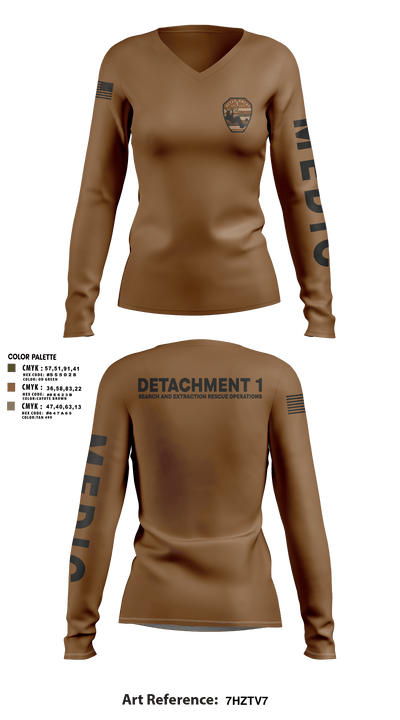 Detachment 1 27221981 Women's Long Sleeve V-neck Shirt - 17