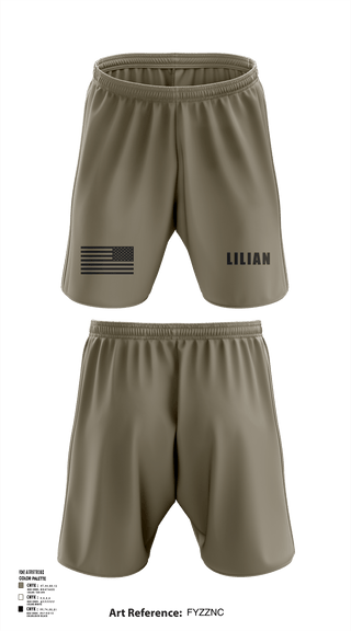Athletic Shorts With Pockets, LILIAN, Army, Teamtime, Team time, sublimation, custom sports apparel, team uniforms, spirit wear, spiritwear, sports uniforms, custom shirts, team store, custom team store, fundraiser sports, apparel fundraiser