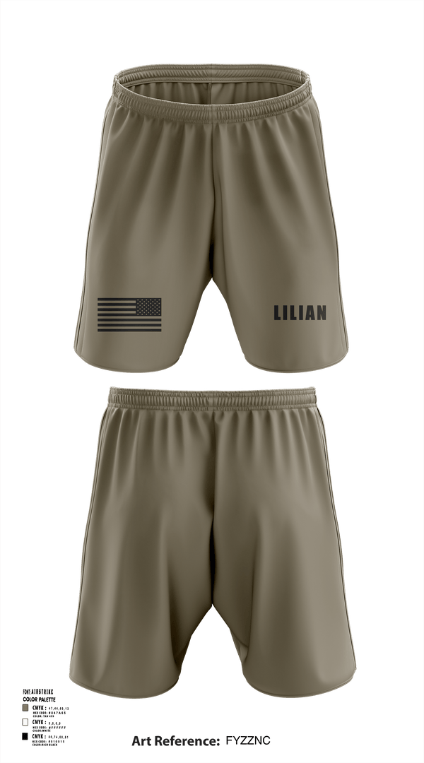 Athletic Shorts With Pockets, LILIAN, Army, Teamtime, Team time, sublimation, custom sports apparel, team uniforms, spirit wear, spiritwear, sports uniforms, custom shirts, team store, custom team store, fundraiser sports, apparel fundraiser