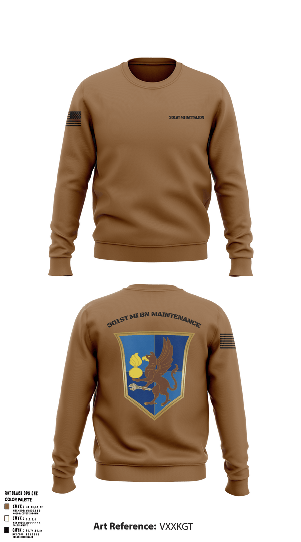 Crew Neck Sweatshirt, 301st MI Battalion, , Teamtime, Team time, sublimation, custom sports apparel, team uniforms, spirit wear, spiritwear, sports uniforms, custom shirts, team store, custom team store, fundraiser sports, apparel fundraiser
